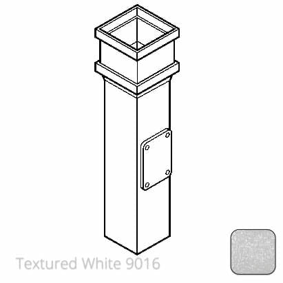 100 x 75mm (4"x3") Cast Aluminium Downpipe Access Pipe with Cast Ears - Textured 9016 White - Trade Warehouse
