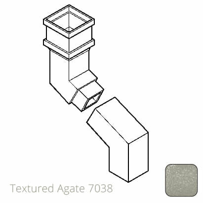 100 x 75mm (4"x3") Cast Aluminium Downpipe Two-part 533mm (max) Adjustable Offset - Textured 7038 Agate Grey - Trade Warehouse