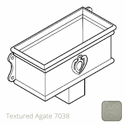 100 x 75mm (4"x3") Cast Aluminium Ornamental Hopper - 410 x 190 x 180mm - Textured 7038 Agate Grey - Trade Warehouse