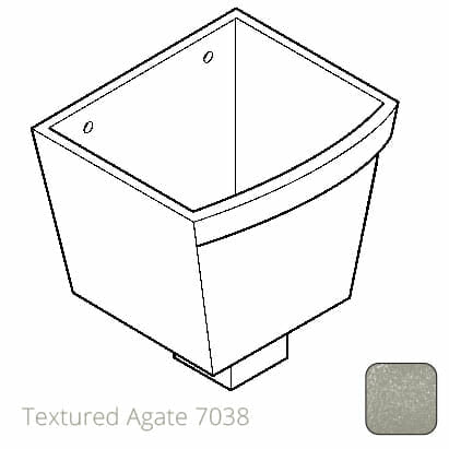 100 x 75mm (4"x3") Cast Aluminium Rectangular Hopper - 250 x 180 x 180mm - Textured 7038 Agate Grey - Trade Warehouse