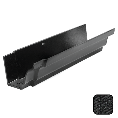 100 x 75mm (4"x3") Moulded Ogee Cast Aluminium Gutter 1.83m length - Textured Black - Trade Warehouse