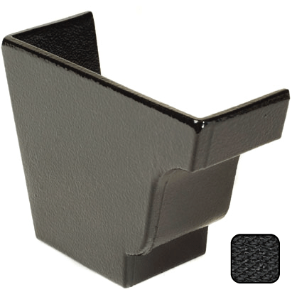 100 x 75mm (4"x3") Moulded Ogee Cast Aluminium Left Hand External Stop End - Textured Black - Trade Warehouse
