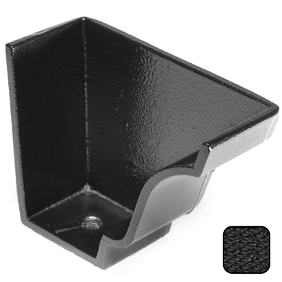 100 x 75mm (4"x3") Moulded Ogee Cast Aluminium Right Hand Internal Stop End - Textured Black - Trade Warehouse