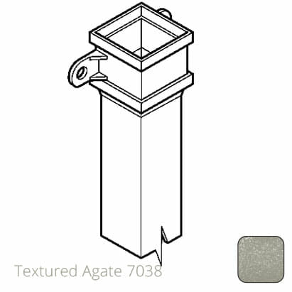 100 x 75mm (4"x3") x 1m Cast Aluminium Downpipe with Eared Socket - Textured 7038 Agate Grey - Trade Warehouse