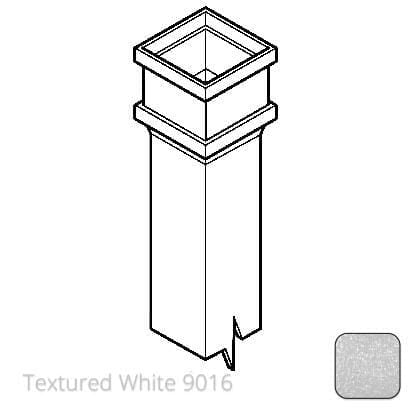 100 x 75mm (4"x3") x 1m Cast Aluminium Downpipe with Non-eared Socket - Textured 9016 White - Trade Warehouse