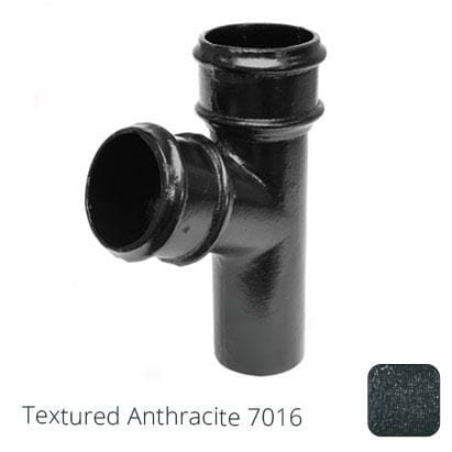 100mm (4") Cast Aluminium 112 Degree Branch without Ears - Textured Anthracite Grey RAL 7016 - Trade Warehouse