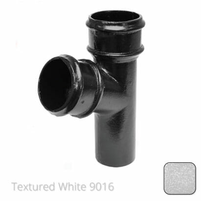 100mm (4") Cast Aluminium 112 Degree Branch without Ears - Textured Traffic White RAL 9016 - Trade Warehouse
