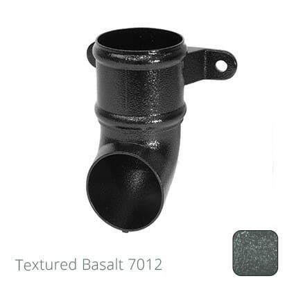 100mm (4") Cast Aluminium Downpipe Shoe with Ears - Textured Basalt Grey RAL 7012 - Trade Warehouse