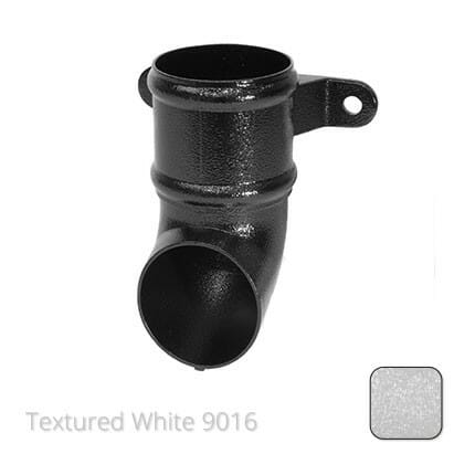 100mm (4") Cast Aluminium Downpipe Shoe with Ears - Textured Traffic White RAL 9016 - Trade Warehouse