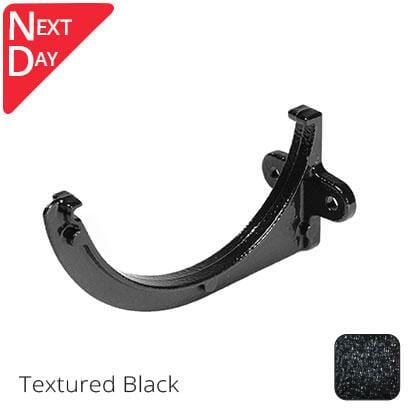 100mm (4") Half Round Cast Aluminium Gutter Fascia Bracket - Textured Black - Trade Warehouse