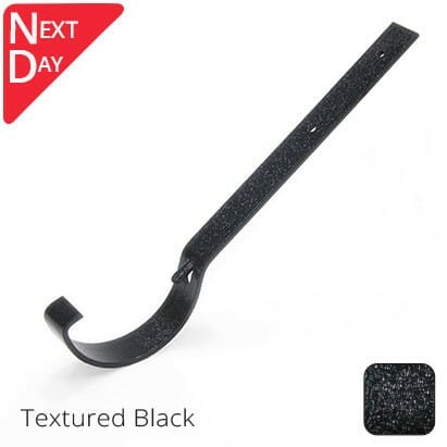 100mm (4") Half Round Cast Aluminium Gutter Top Fix Rafter Bracket - Textured Black - Trade Warehouse