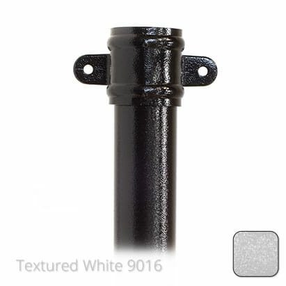 100mm (4") x 3m Aluminium Downpipe with Cast Eared Socket - Textured Traffic White RAL 9016 - Trade Warehouse