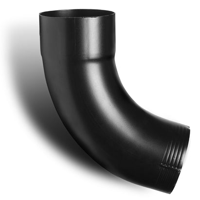 100mm Black Coated Galvanised Steel Downpipe 70 Degree Bend - Trade Warehouse