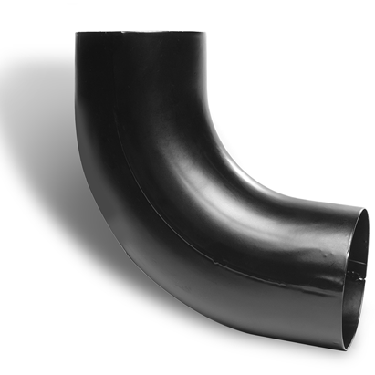 100mm Black Coated Galvanised Steel Downpipe 90 Degree Bend - Trade Warehouse