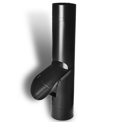 100mm Black Coated Galvanised Steel Downpipe Diverter - Trade Warehouse