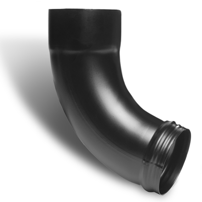 100mm Black Coated Galvanised Steel Downpipe Shoe - Trade Warehouse