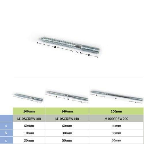 100mm M10 Galvanised Steel Screw for use with Downpipe Bracket with M10 Boss - Trade Warehouse