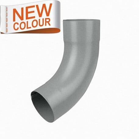 100mm RAL 9007 'Grey Aluminium' Galvanised Steel Downpipe 90 Degree Bend - Trade Warehouse