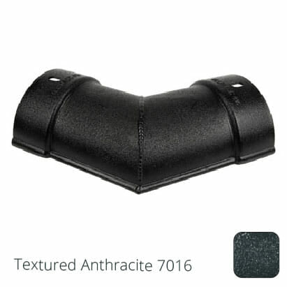 115mm (4.5") Beaded Half Round Cast Aluminium 135 degree Combined Gutter Angle - Textured Anthracite Grey RAL 7016 - Trade Warehouse