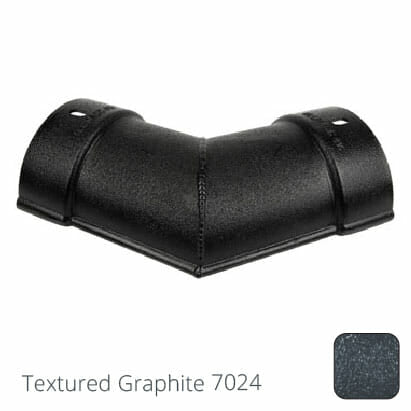115mm (4.5") Beaded Half Round Cast Aluminium 135 degree Combined Gutter Angle - Textured Graphite Grey RAL 7024 - Trade Warehouse