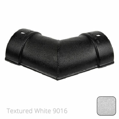115mm (4.5") Beaded Half Round Cast Aluminium 135 degree Combined Gutter Angle - Textured Traffic White RAL 9016 - Trade Warehouse