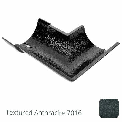 115mm (4.5") Beaded Half Round Cast Aluminium 135 degree External Gutter Angle - Textured Anthracite Grey RAL 7016 - Trade Warehouse