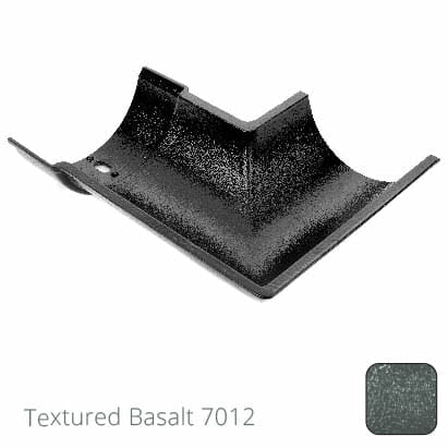 115mm (4.5") Beaded Half Round Cast Aluminium 135 degree External Gutter Angle - Textured Basalt Grey RAL 7012 - Trade Warehouse