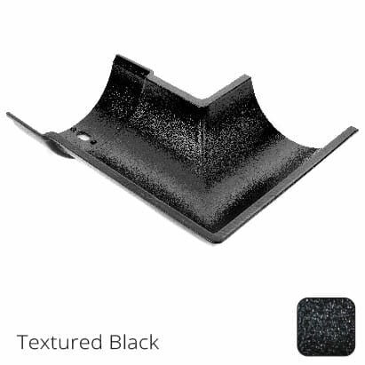 115mm (4.5") Beaded Half Round Cast Aluminium 135 degree External Gutter Angle - Textured Black - Trade Warehouse