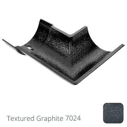 115mm (4.5") Beaded Half Round Cast Aluminium 135 degree External Gutter Angle - Textured Graphite Grey RAL 7024 - Trade Warehouse