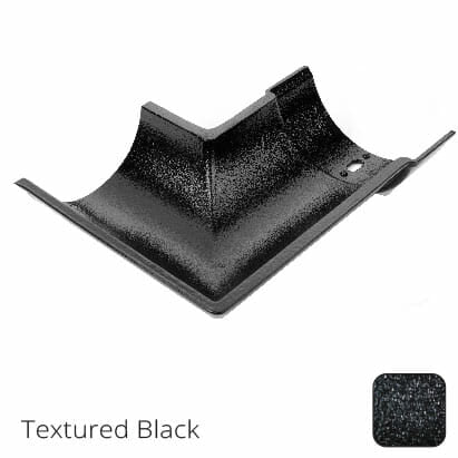 115mm (4.5") Beaded Half Round Cast Aluminium 135 degree Internal Gutter Angle - Textured Black - Trade Warehouse
