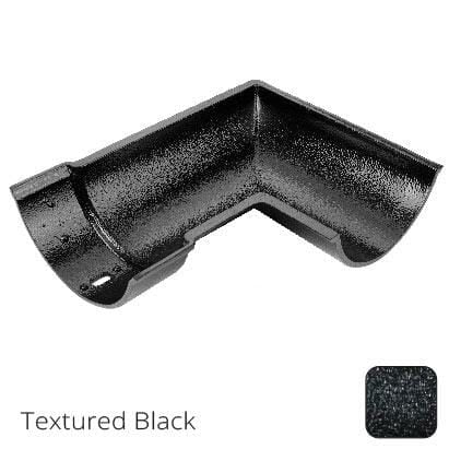 115mm (4.5") Beaded Half Round Cast Aluminium 90 degree Internal Gutter Angle - Textured Black - Trade Warehouse