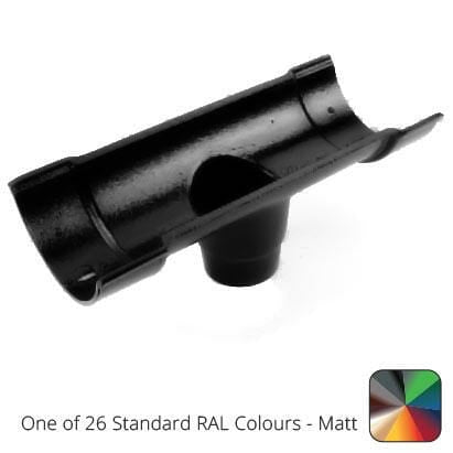 115mm (4.5") Beaded Half Round Cast Aluminium Double Socket Running Outlet with 63mm outlet pipe - One of 26 Standard Matt RAL colours TBC - Trade Warehouse