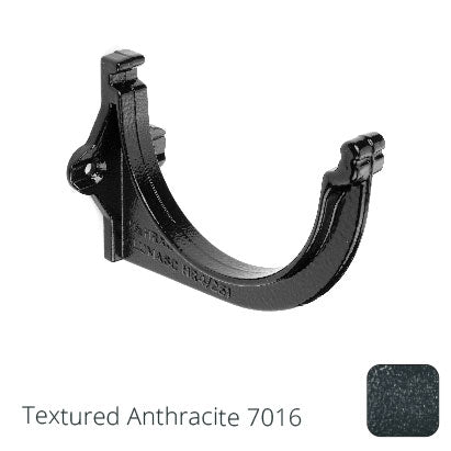 115mm (4.5") Beaded Half Round Cast Aluminium Gutter Fascia Bracket - Textured Anthracite Grey RAL 7016 - Trade Warehouse