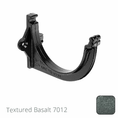 115mm (4.5") Beaded Half Round Cast Aluminium Gutter Fascia Bracket - Textured Basalt Grey RAL 7012 - Trade Warehouse