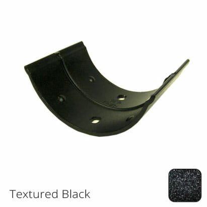 115mm (4.5") Beaded Half Round Cast Aluminium Gutter Union Clip - Textured Black - Trade Warehouse