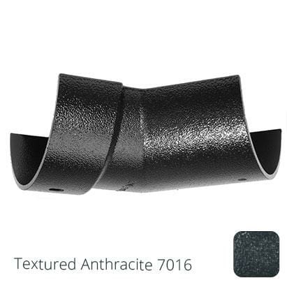 115mm (4.5") Half Round Cast Aluminium Gutter 135 Internal Angle - Textured Anthracite Grey RAL 7016 - Trade Warehouse