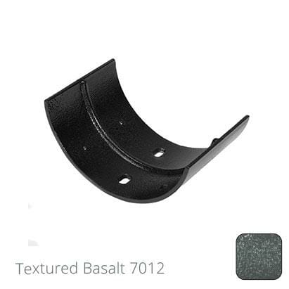 115mm (4.5") Half Round Cast Aluminium Gutter Union - Textured Basalt Grey RAL 7012 - Trade Warehouse