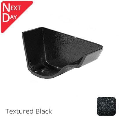 115mm (4.5") Victorian Ogee Cast Aluminium External Right Hand Stop End - Textured Black - Trade Warehouse