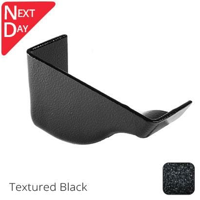 115mm (4.5") Victorian Ogee Cast Aluminium Internal Left Hand Stop End - Textured Black - Trade Warehouse