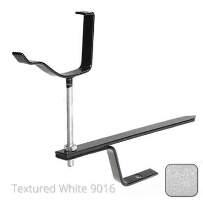 115mm (4.5") Victorian Ogee Cast Aluminium Rise & Fall Gutter Bracket - Textured Traffic White RAL 9016 - Trade Warehouse