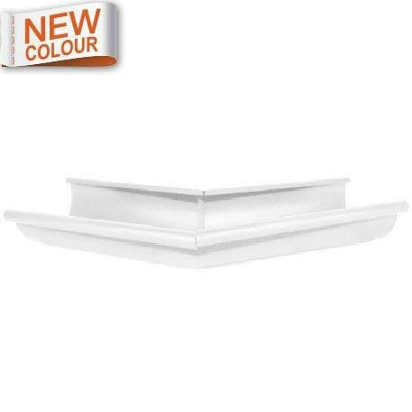115mm Half Round 13516M White Galvanised Steel 135 degree External Gutter Angle - Trade Warehouse