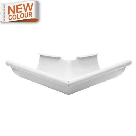 115mm Half Round 9016M White Galvanised Steel 90 degree External Gutter Angle - Trade Warehouse