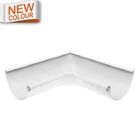 115mm Half Round 9016M White Galvanised Steel 90 degree Internal Gutter Angle - Trade Warehouse