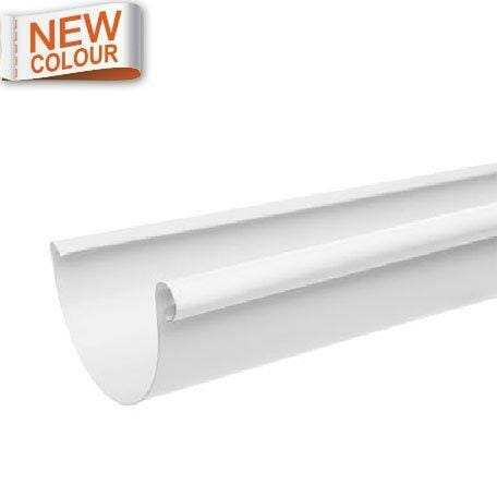 115mm Half Round 9016M White Galvanised Steel Gutter 3m Length - Trade Warehouse