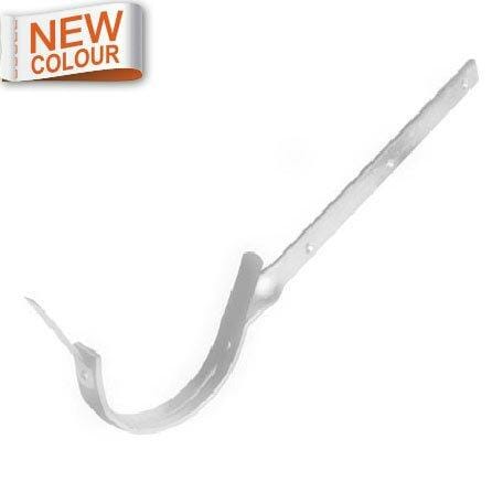 115mm Half Round 9016M White Galvanised Steel Side Fix Rafter Bracket - Trade Warehouse