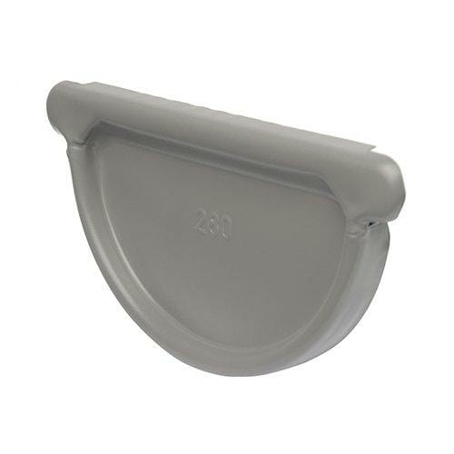 115mm Half Round Dusty Grey Galvanised Steel Gutter Stop End - Trade Warehouse