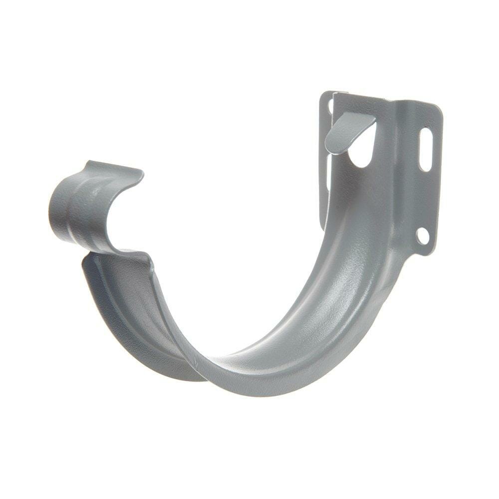 115mm Half Round Dusty Grey Galvanised Steel 'Short-back' Fascia Bracket - Trade Warehouse