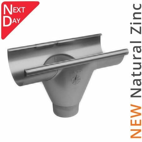 115mm Half Round Natural Zinc 80mm 'prefab' Gutter Outlet - Trade Warehouse