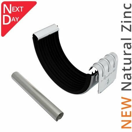 115mm Half Round Natural Zinc Gutter Union - Trade Warehouse