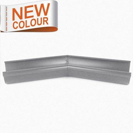 115mm Half Round RAL 9007 'Grey Aluminium' Galvanised Steel 135degree Internal Gutter Angle - Trade Warehouse